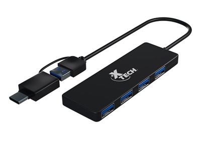 Xtech USB Hubs - Xtech hub con adpatador USB type C y USB A