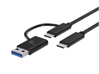 Xtech Cable - Xtech 2-in-1 USB-Cm to USB-C USB-A 2.0 m cable